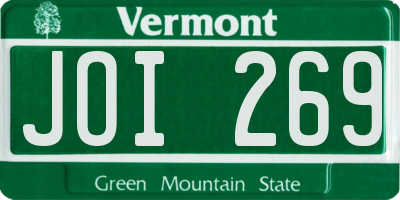 VT license plate JOI269