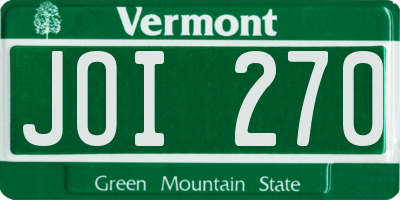VT license plate JOI270