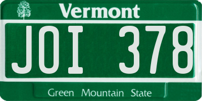 VT license plate JOI378