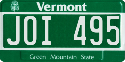 VT license plate JOI495