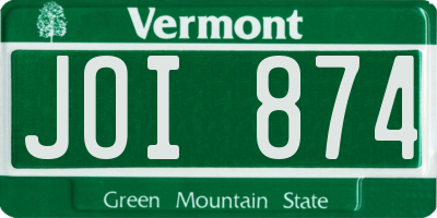 VT license plate JOI874