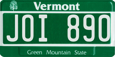 VT license plate JOI890