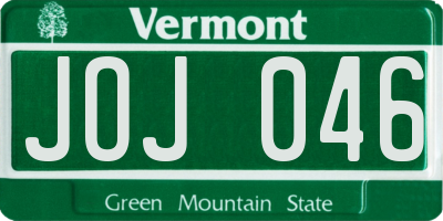 VT license plate JOJ046