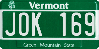 VT license plate JOK169