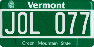 VT license plate JOL077