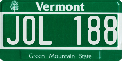 VT license plate JOL188