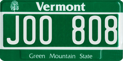 VT license plate JOO808