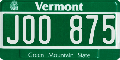 VT license plate JOO875
