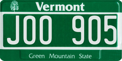 VT license plate JOO905