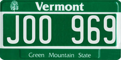 VT license plate JOO969
