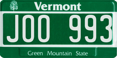 VT license plate JOO993