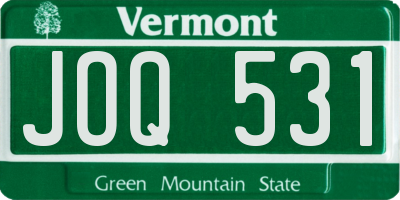 VT license plate JOQ531