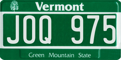 VT license plate JOQ975