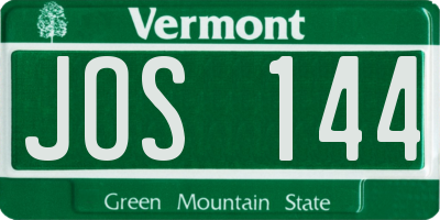 VT license plate JOS144