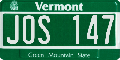 VT license plate JOS147