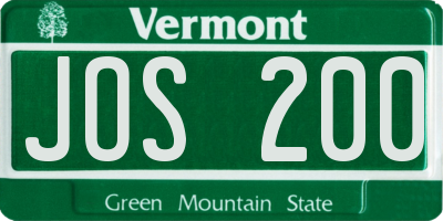 VT license plate JOS200