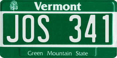 VT license plate JOS341
