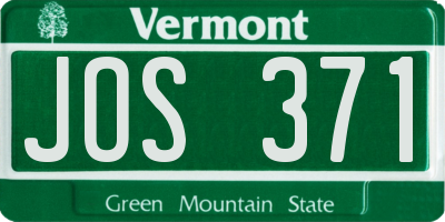 VT license plate JOS371