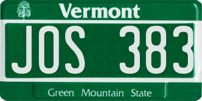 VT license plate JOS383