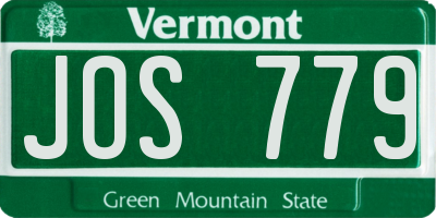 VT license plate JOS779