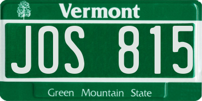 VT license plate JOS815