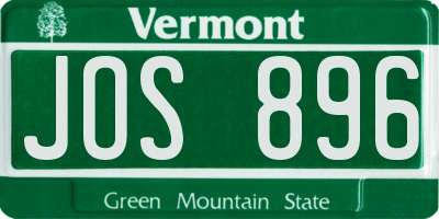 VT license plate JOS896