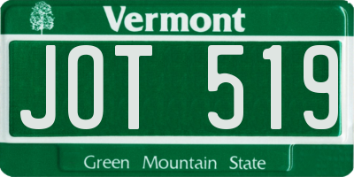 VT license plate JOT519