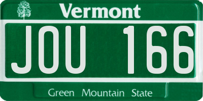 VT license plate JOU166