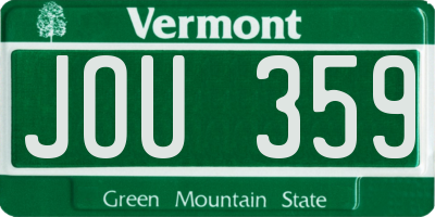 VT license plate JOU359