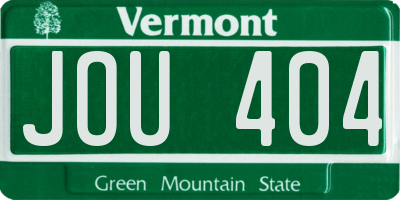 VT license plate JOU404
