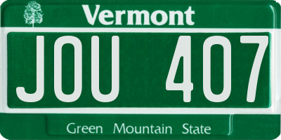 VT license plate JOU407