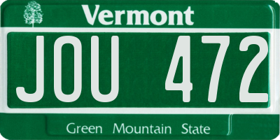 VT license plate JOU472