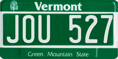 VT license plate JOU527