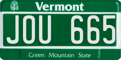 VT license plate JOU665