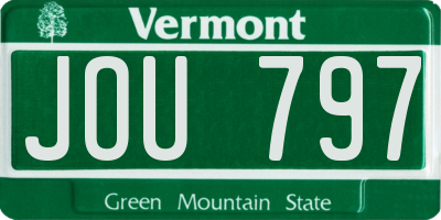 VT license plate JOU797