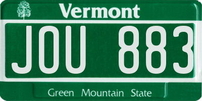 VT license plate JOU883