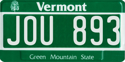 VT license plate JOU893