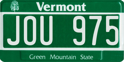 VT license plate JOU975