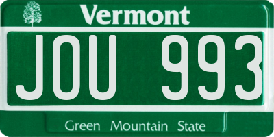 VT license plate JOU993