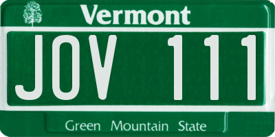 VT license plate JOV111