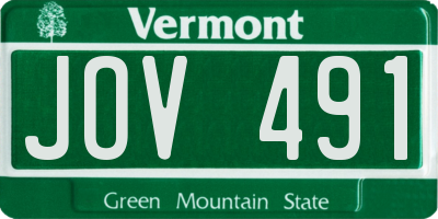VT license plate JOV491