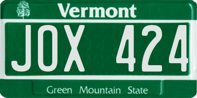 VT license plate JOX424