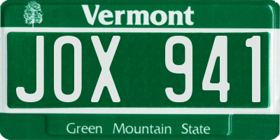 VT license plate JOX941