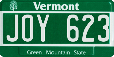 VT license plate JOY623