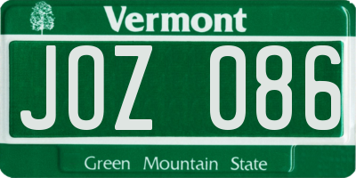 VT license plate JOZ086