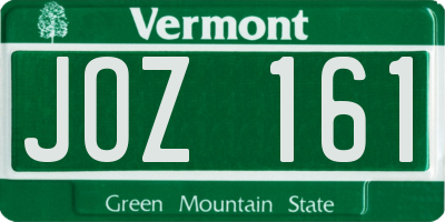 VT license plate JOZ161