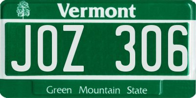 VT license plate JOZ306