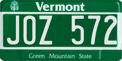 VT license plate JOZ572