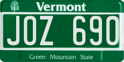 VT license plate JOZ690