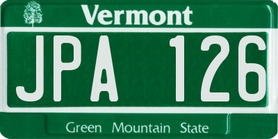 VT license plate JPA126